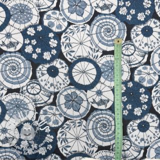 Tissu déco jacquard Kusmi bleu