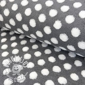 Fleece TEDDY Dots grey