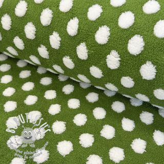 Fleece TEDDY Dots green