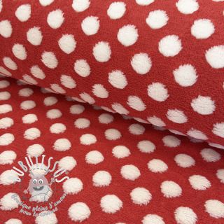 Fleece TEDDY Dots red