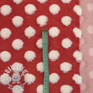 Fleece TEDDY Dots red