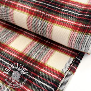 Tissu de manteau Big squares BORDEAUX