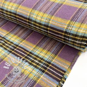 Tissu de manteau Big squares PURPLE