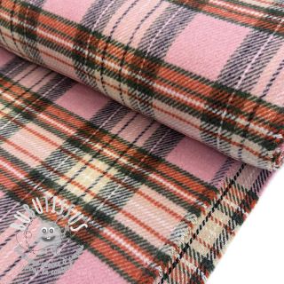 Tissu de manteau Big squares PINK