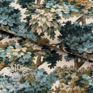 Tissu déco jacquard Aubusson emeraude