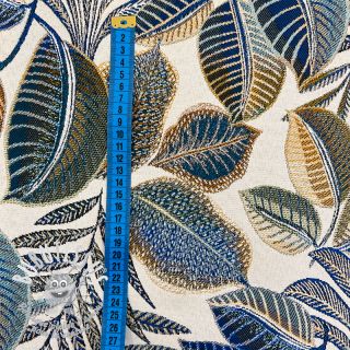 Tissu déco jacquard Cacao allover bleu